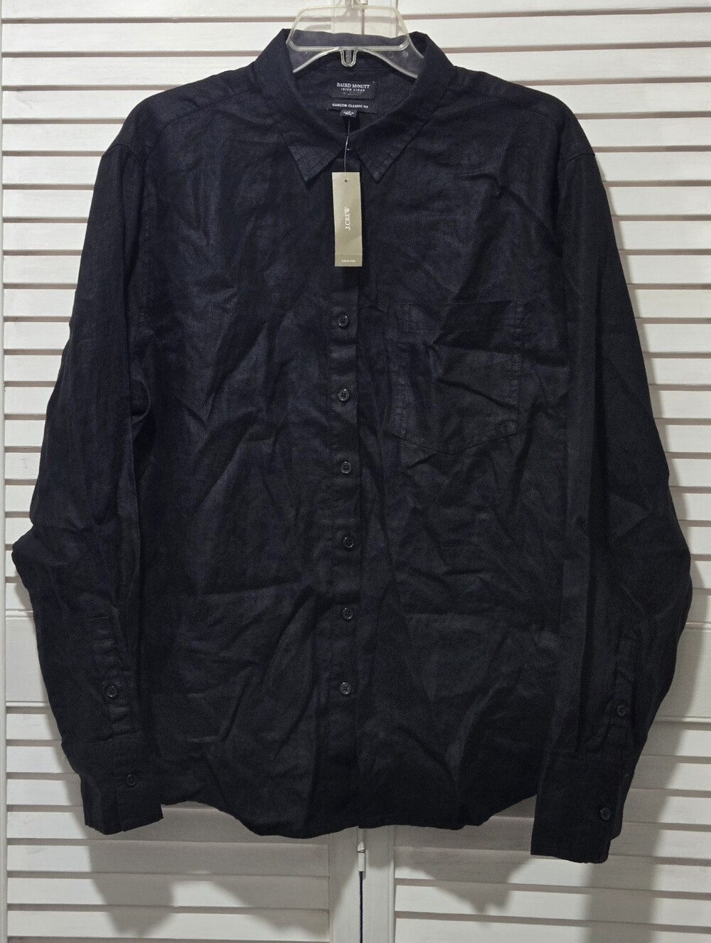Nwt J.Crew Garcon Classic Button Up Shirt in Baird Mcnutt Irish Linen Sz 14 Blk - Picture 5 of 8